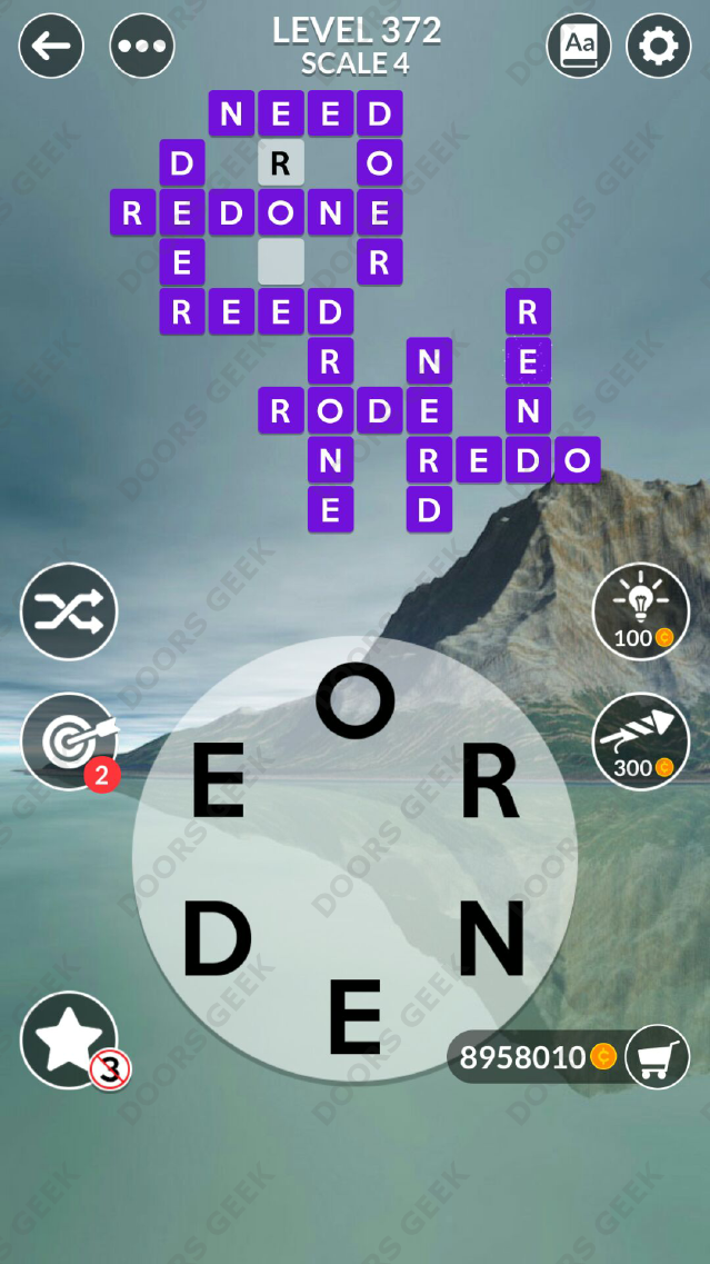 Wordscapes Level 372 Answers ~ Doors Geek