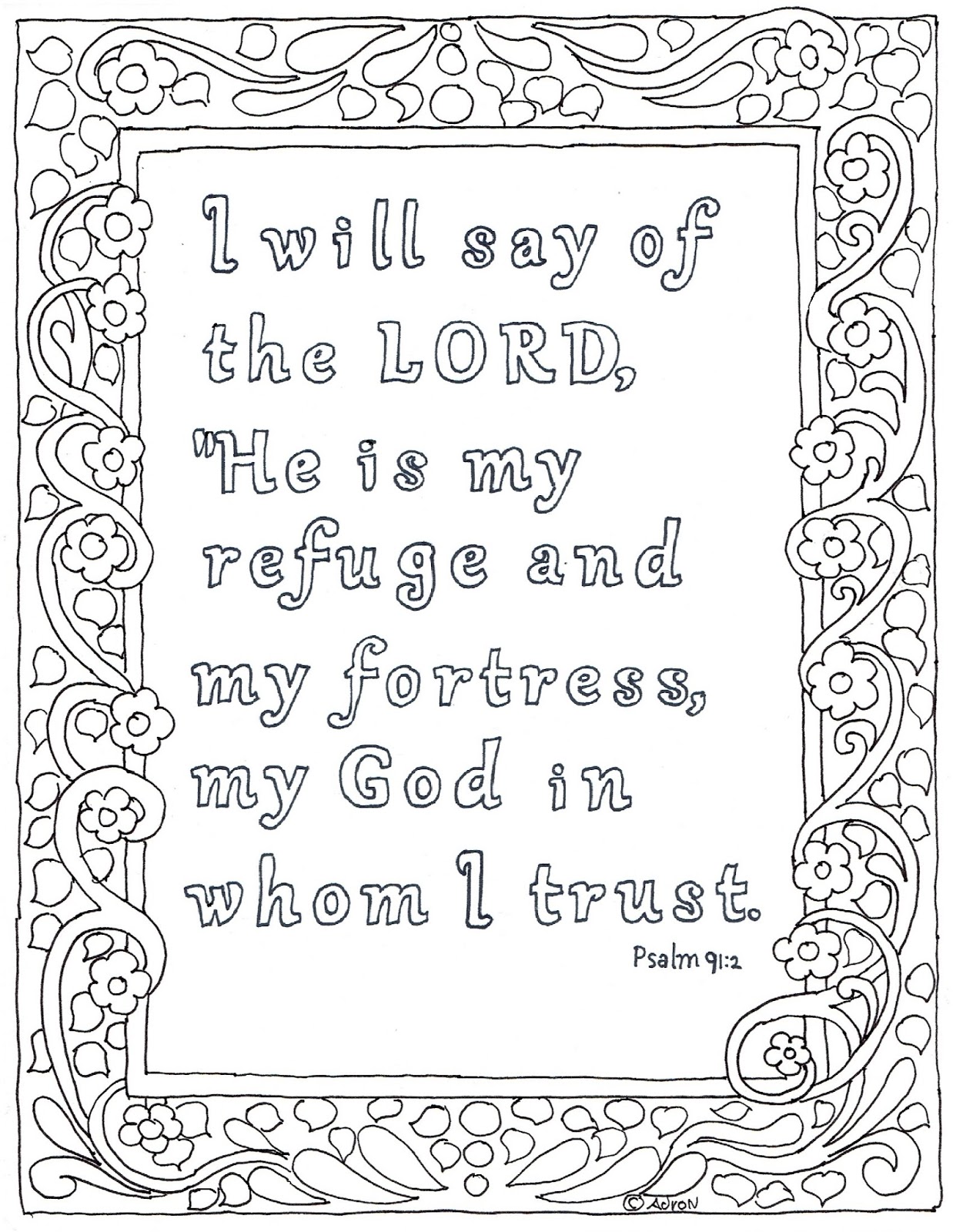Coloring Pages For Kids By Mr Adron The Lord Is My Refuge Bible 