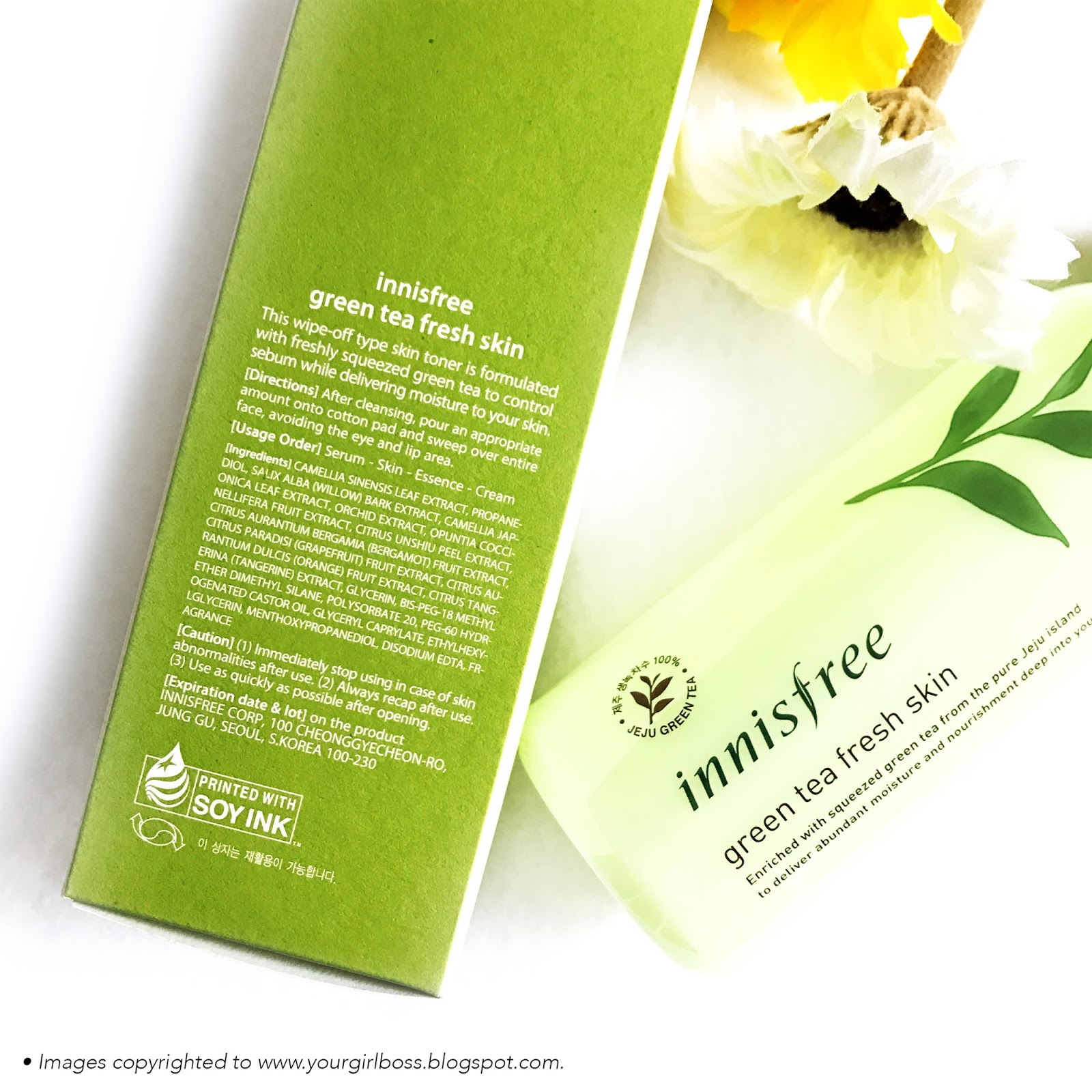 Innisfree Green Tea Fresh Skin Review - Jean Kuah's Beauty Blog