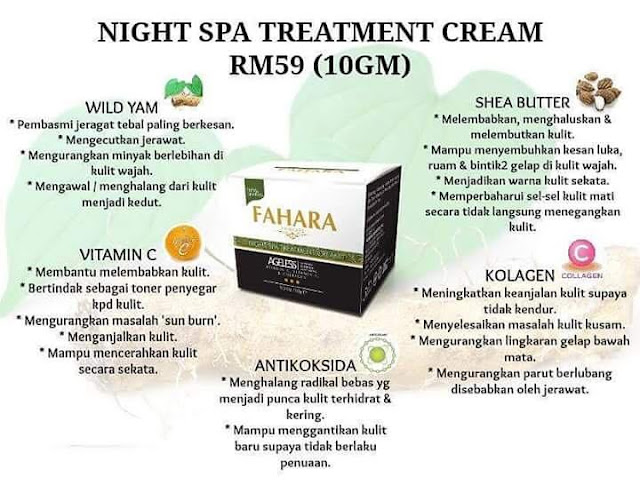 kandungan fahara night spa treatment cream