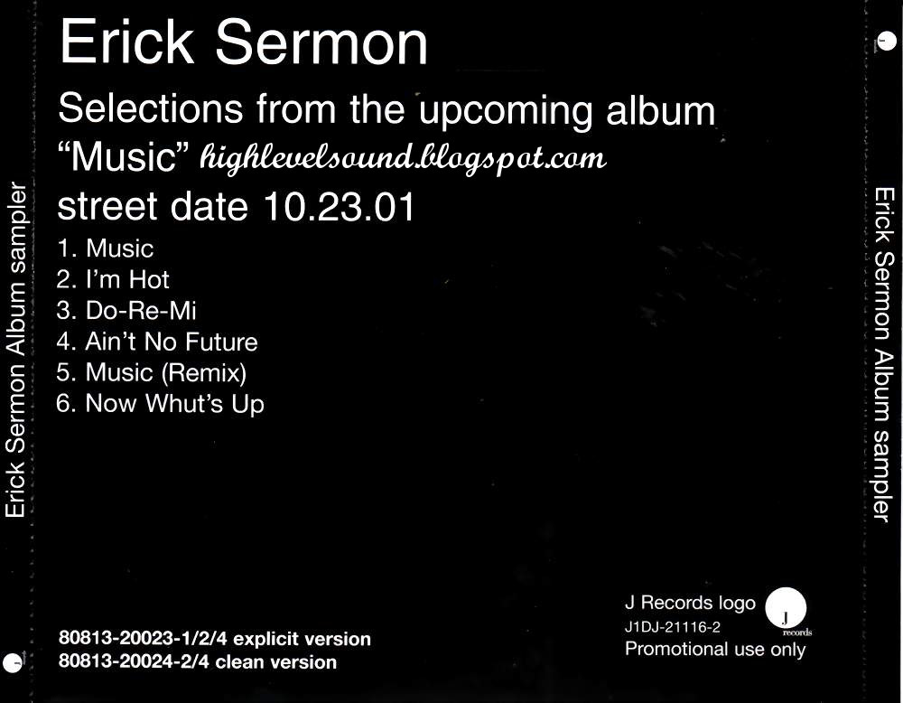 highest level of music Erick Sermon Music Sampler(Advance_Promo