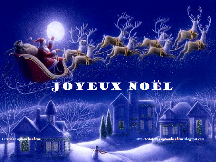 Citations et Panneaux Facebook à partager: Père Noël et son traîneau de
