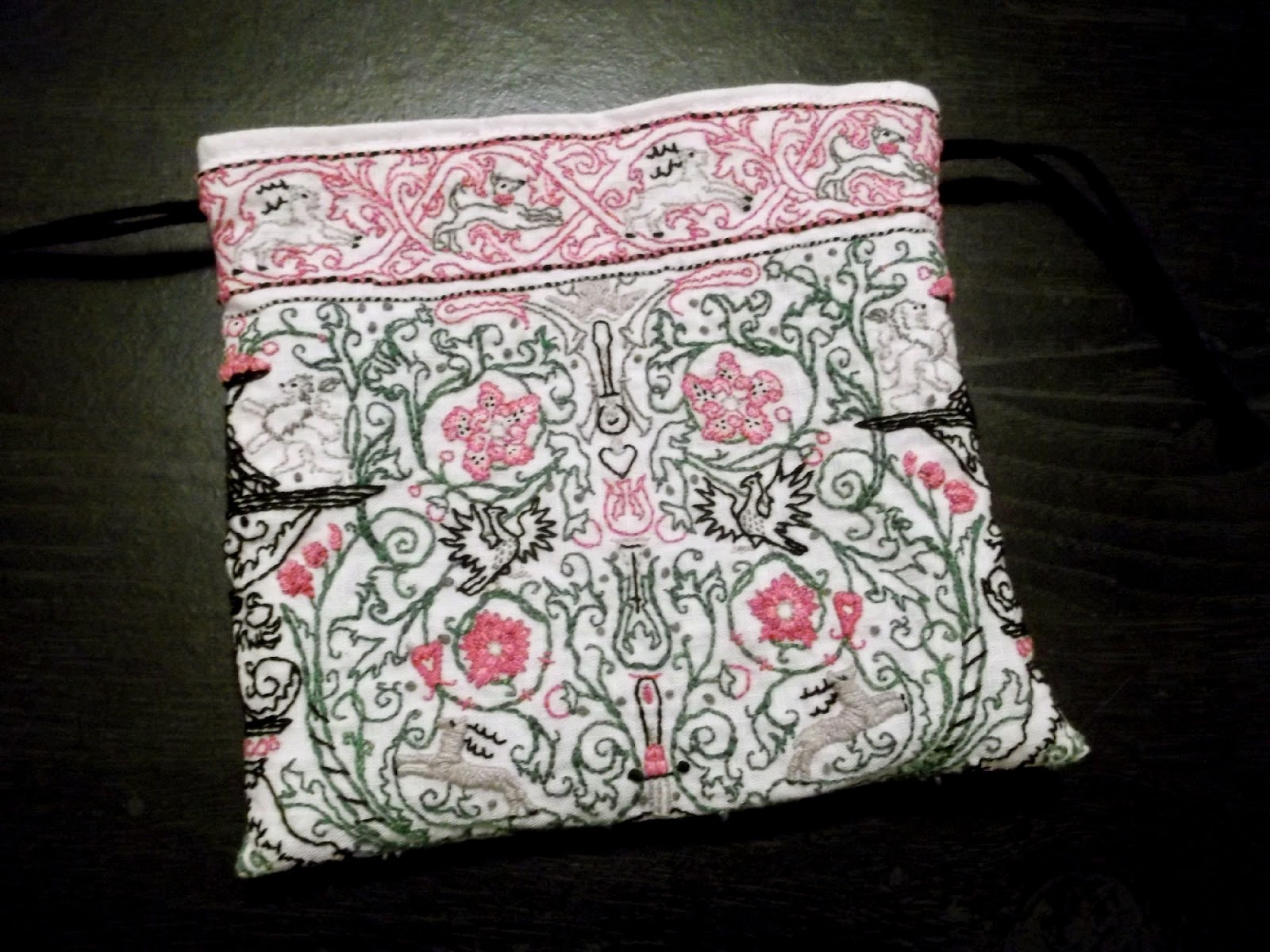 Embroidered Drawstring Pouch