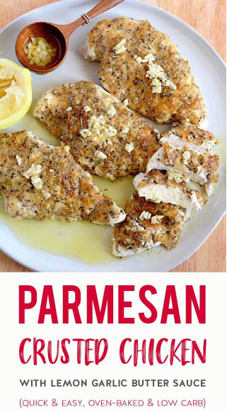 Parmesan Crusted Chicken with Lemon Garlic Butter Sauce