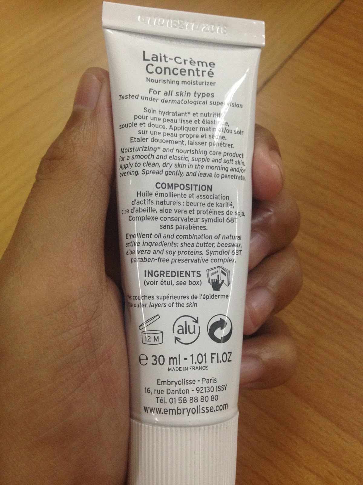 embryolisse moisturizer ingredients