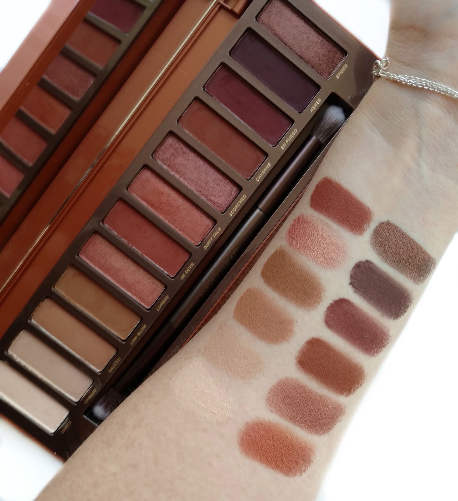 Urban Decay Naked Heat Palette - Swatches, Makeup Look 