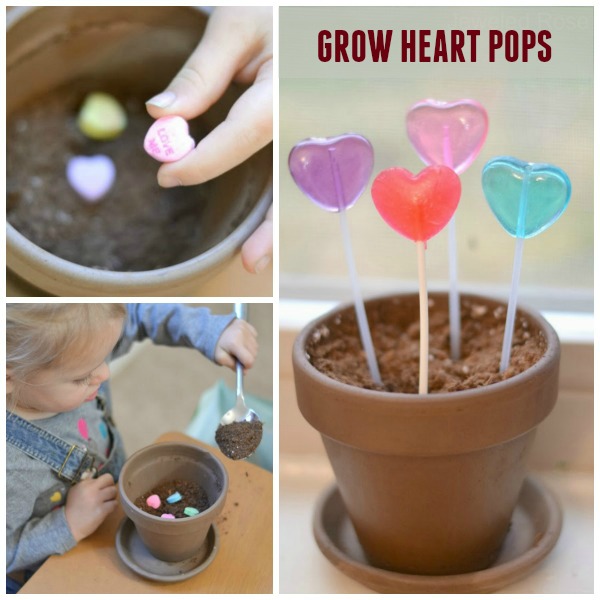 Magically grow heart pops and WOW the kids - such a cute activity for Valentine's Day!