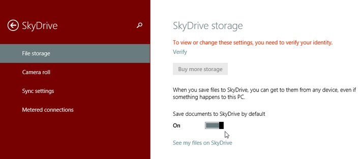 Tự động lưu files từ skydriver trên windows 8.1