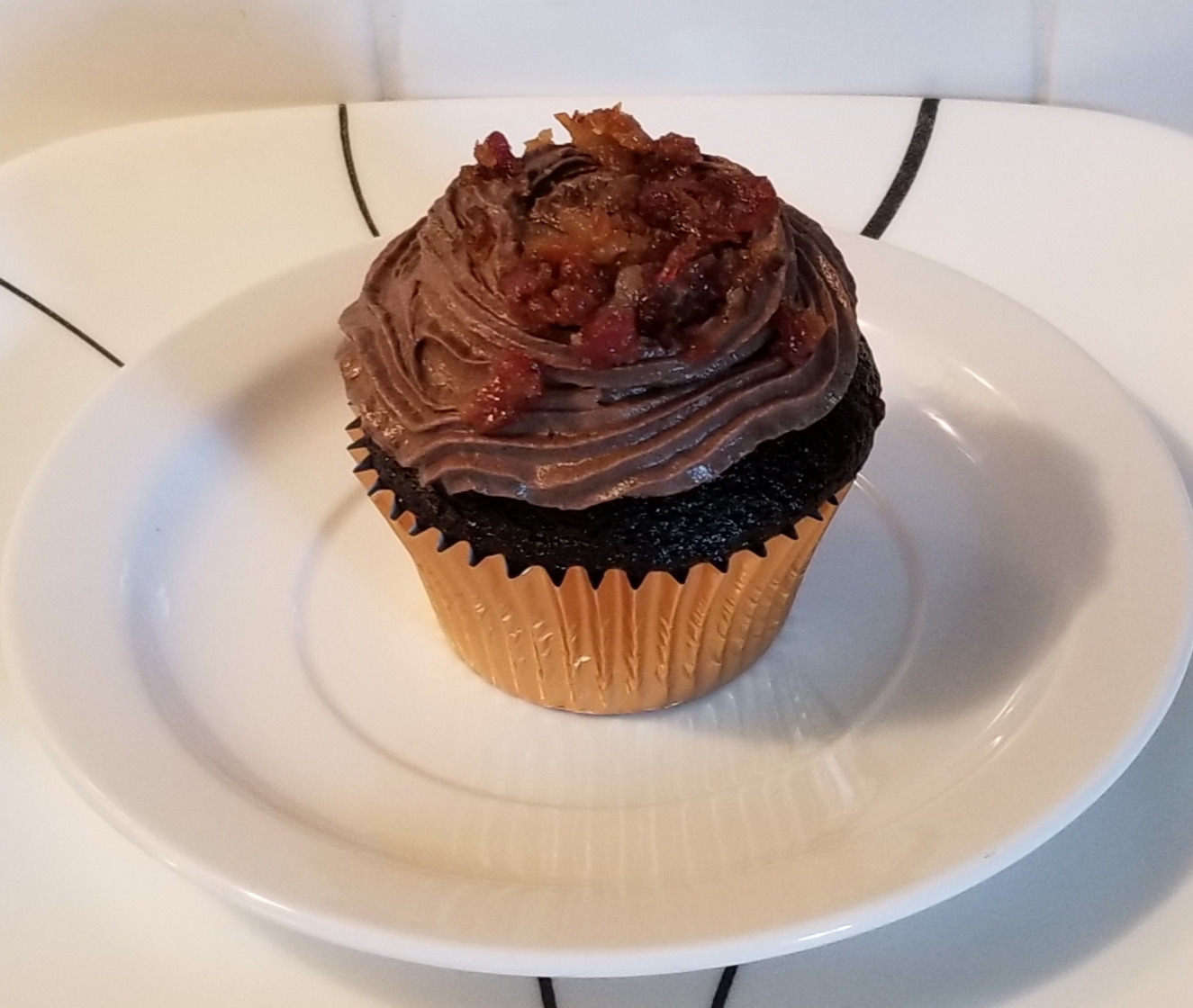 Carrie's Kitchen Creations Chocolate & Candied Bacon Cupcakes
