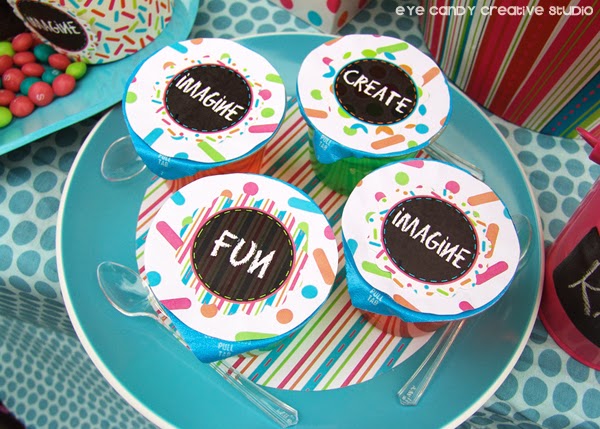 Jell-o cups, art party picnic food, imagine, fun, create, picnic