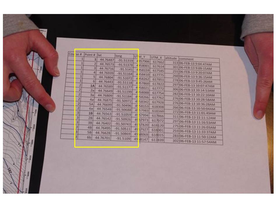 Field Methods - 2013: Field Activity #8: Navigation with a GPS Unit and Map