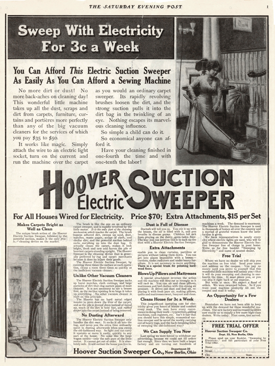 First Versions Hoover (vacuum cleaner)