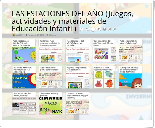 "13 juegos, actividades y materiales sobre LAS ESTACIONES DEL AÑO en Educación Infantil"