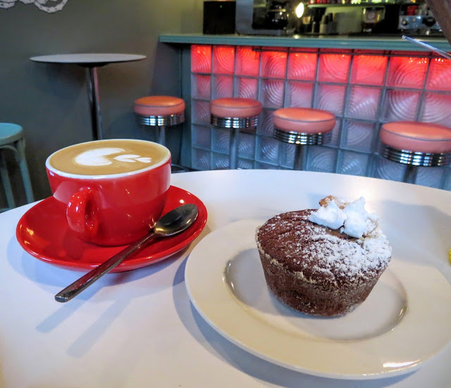 Coffee and cake at Coffee Owl in St. Petersburg, Russia