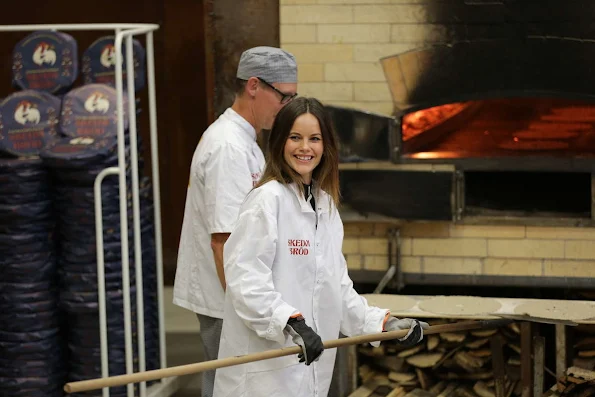 Princess Sofia of Sweden and Prince Carl Philip of Sweden visiting the Skedvi brot bakery in Dalarna