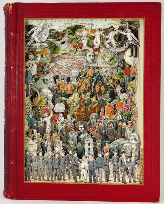 Alexander Korzer-Robinson makes amazing sculptural collages from Antiquarian Books.