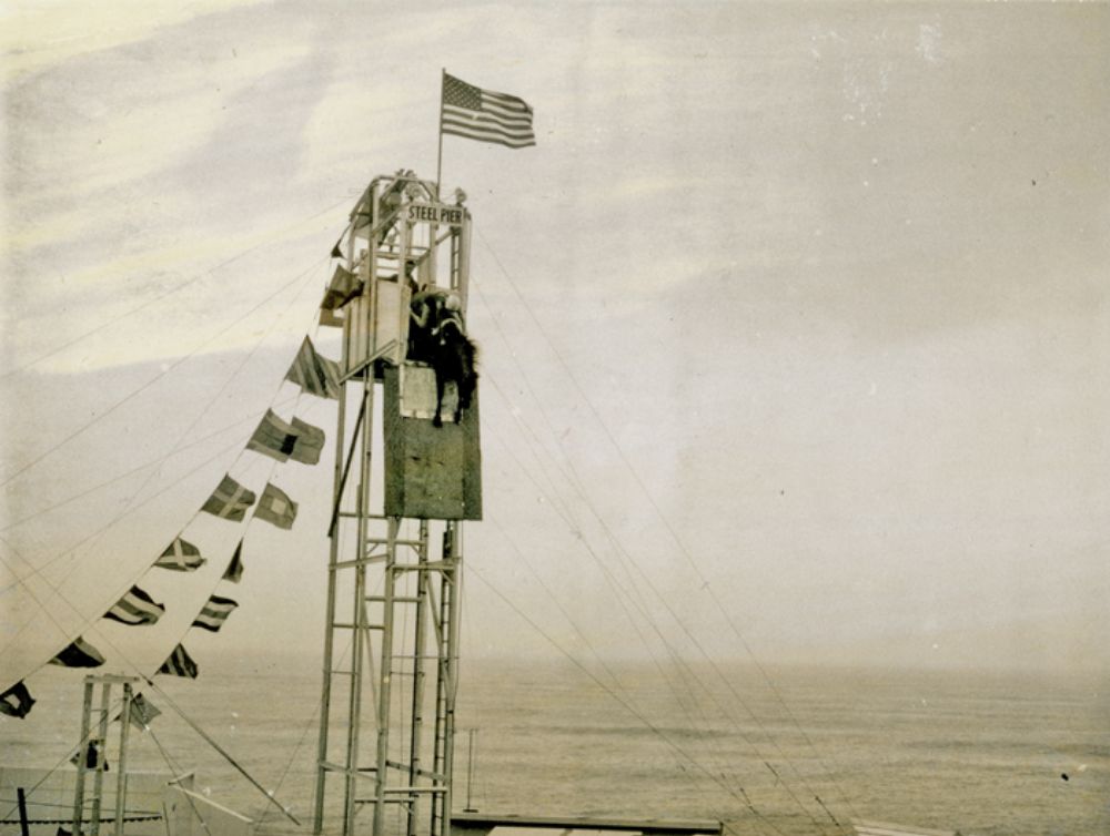 20 Incredible Vintage Photographs of Women Diving Horses in Atlantic City From the Early 20th