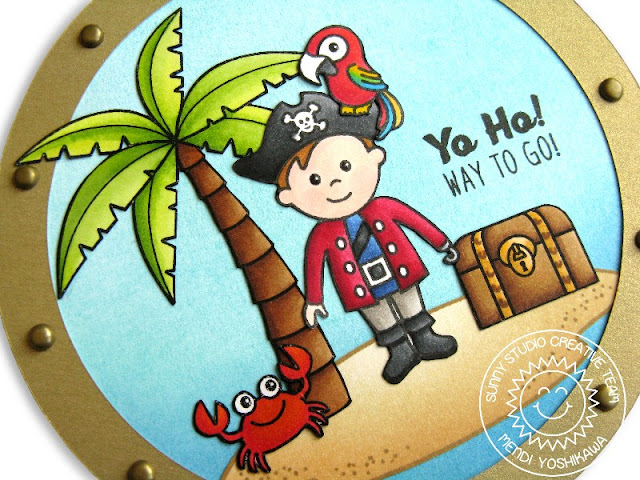 Sunny Studio Stamps Pirate Pals & Island Getaway Card by Mendi Yoshikawa
