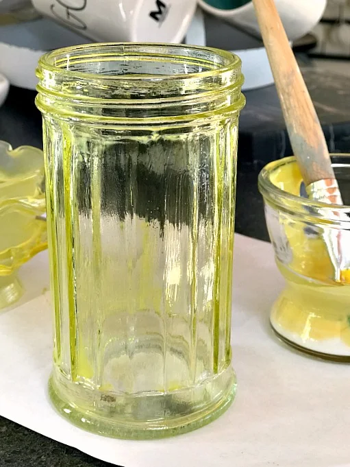 clear yellow faux depression glass