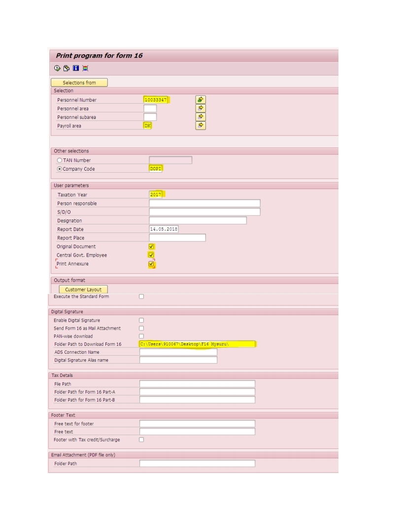 Form 16 Generation in SAP for DOP Employees [Procedure]