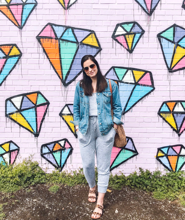 style on a budget, target find, spring style, graffiti wall, what to wear for spring, how to style a denim jacket, north carolina blogger, mom style
