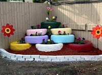 Ideas para el jardín con neumáticos reciclados