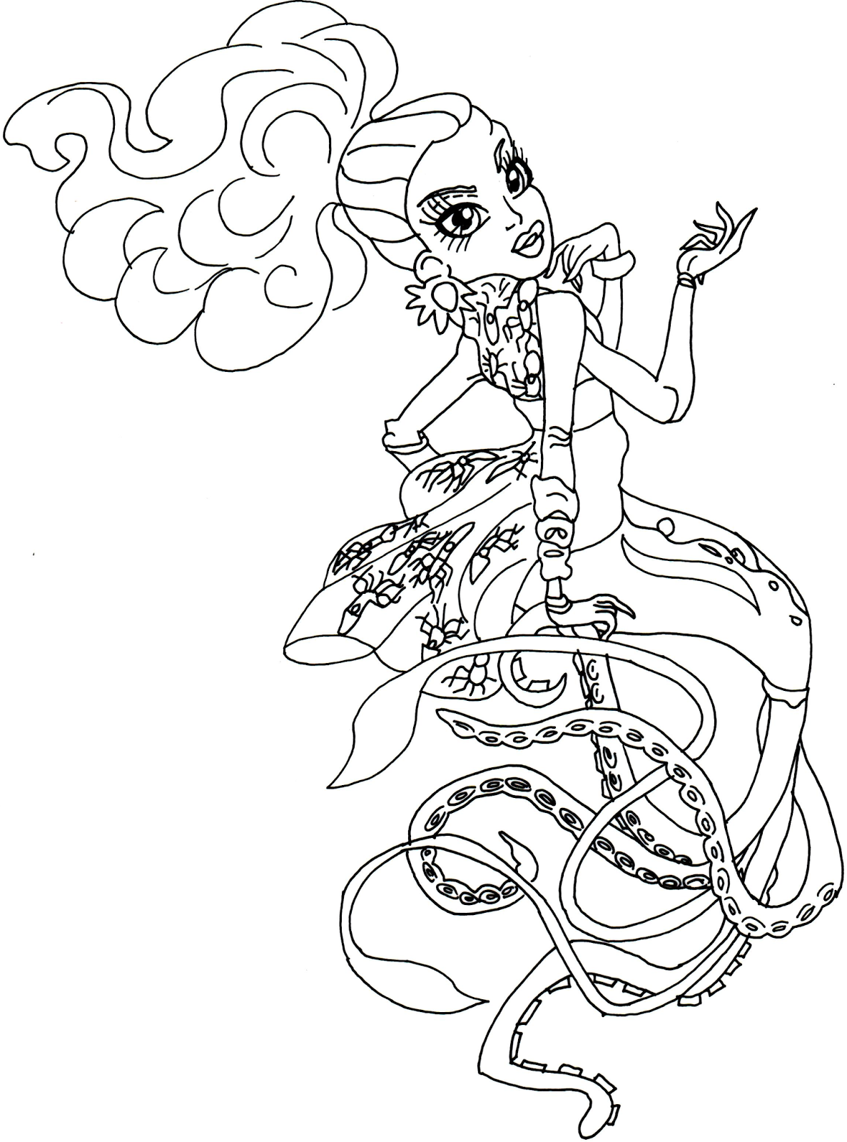 face portrait of lagoona blue coloring pages - photo #39