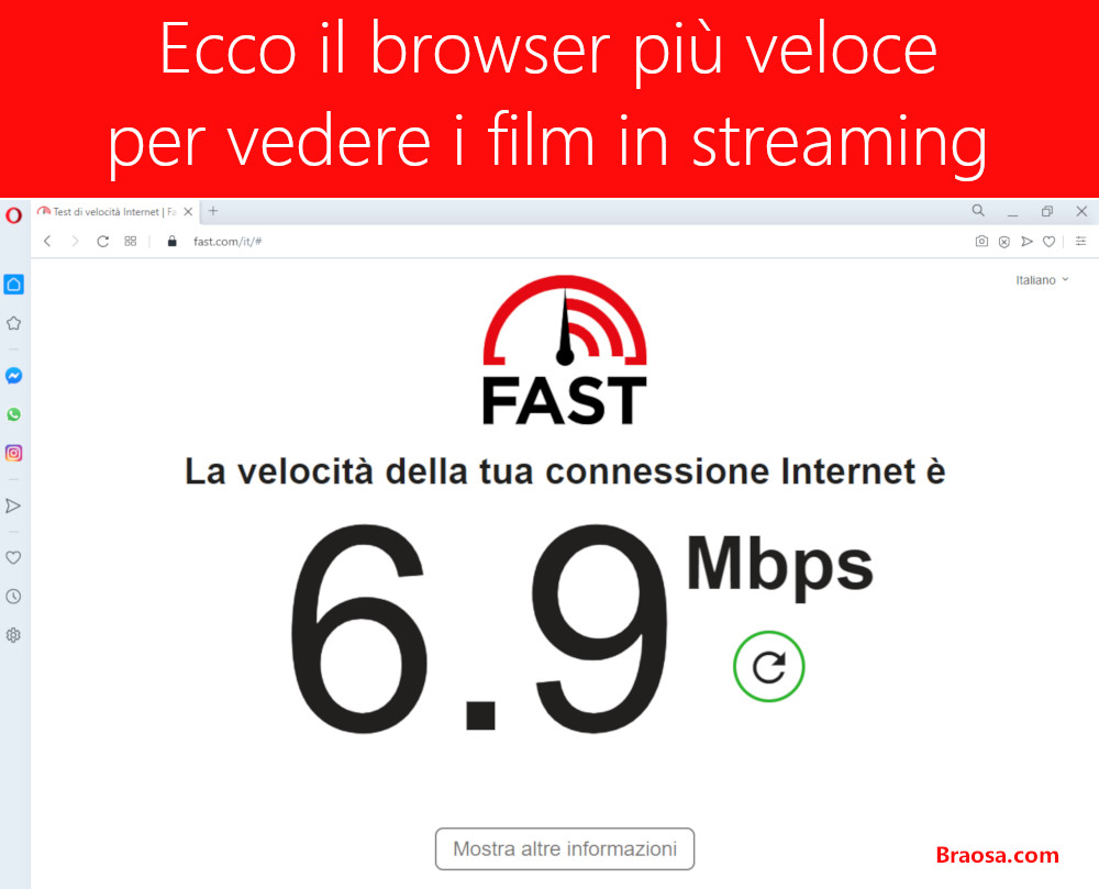 Il browser più veloce per vedere i film streaming on demand