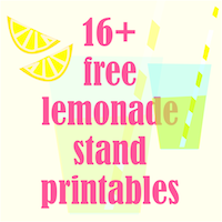 free lemonade stand printables