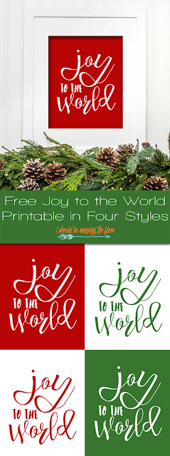 Free Joy to the World Printable available in four colors | Instant Downloads