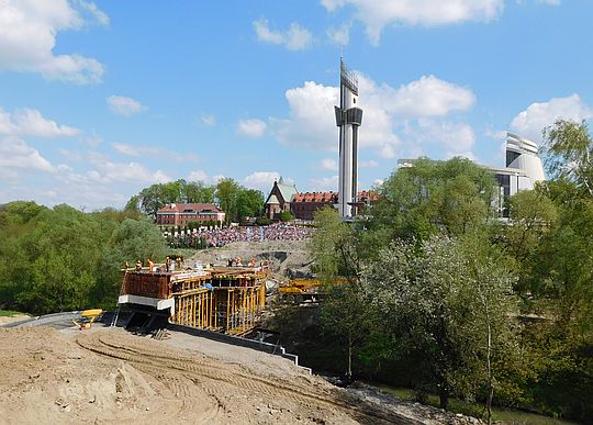 Budowa mostu nad Wilgą. Budowa mostu nad Wilgą.
