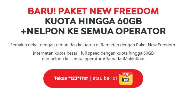 Paket Internet Indosat Im3 Paket New Freedom Kuota Hingga 60gb Nelpon Semua Operator Cara Cek Sisa Paket