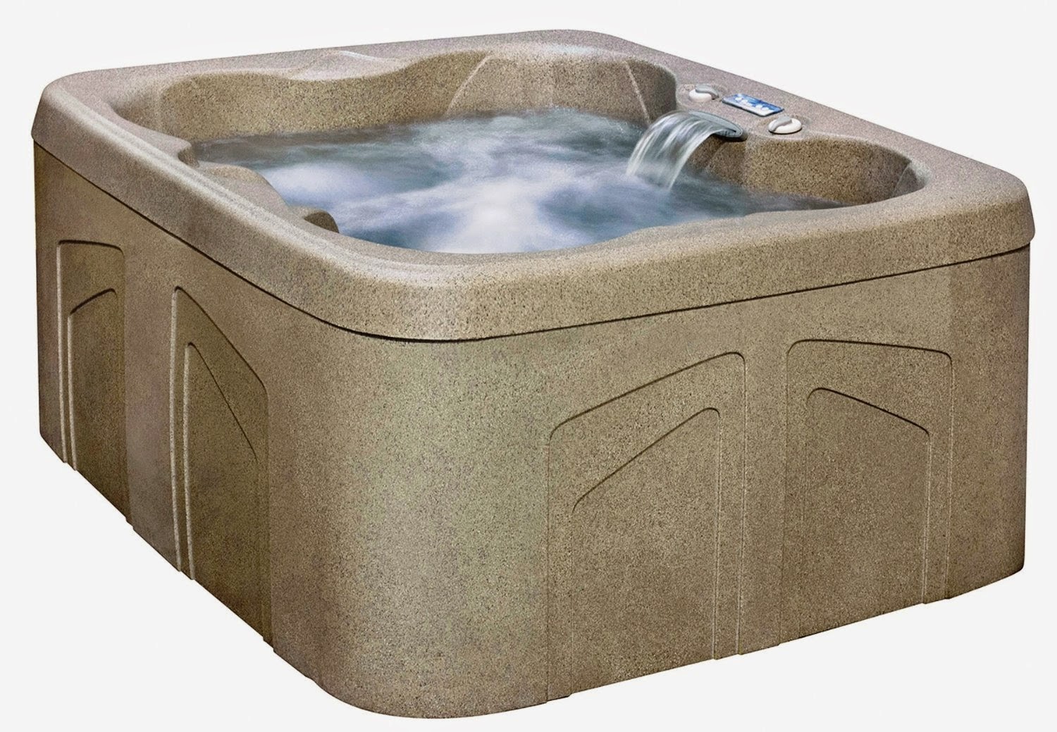 Lifesmart Rock Solid Simplicity Plug & Play 4 Person Spa with 12 Jets and waterfall feature, review