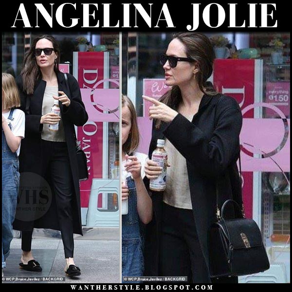 Angelina Jolie Tan Leather Sandals Street Style Spring Summer 2020