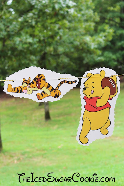  DIY Winnie The Pooh, Tigger, Piglet Football Flag Hanging Banner Ideas The Iced Sugar Cookie