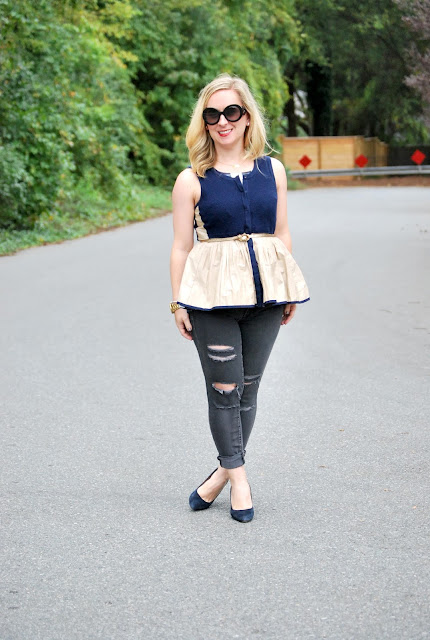 how to wear peplum, anthropologie, fall layers