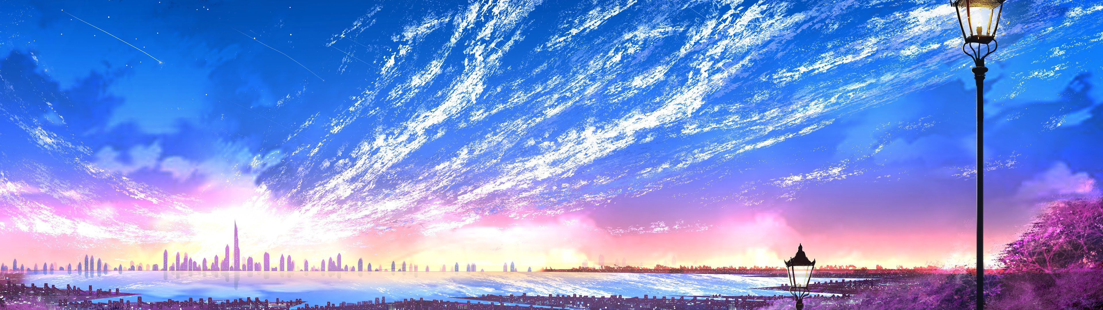 Sky, City, Scenery, Horizon, Landscape, Anime, 8K, #131 ...