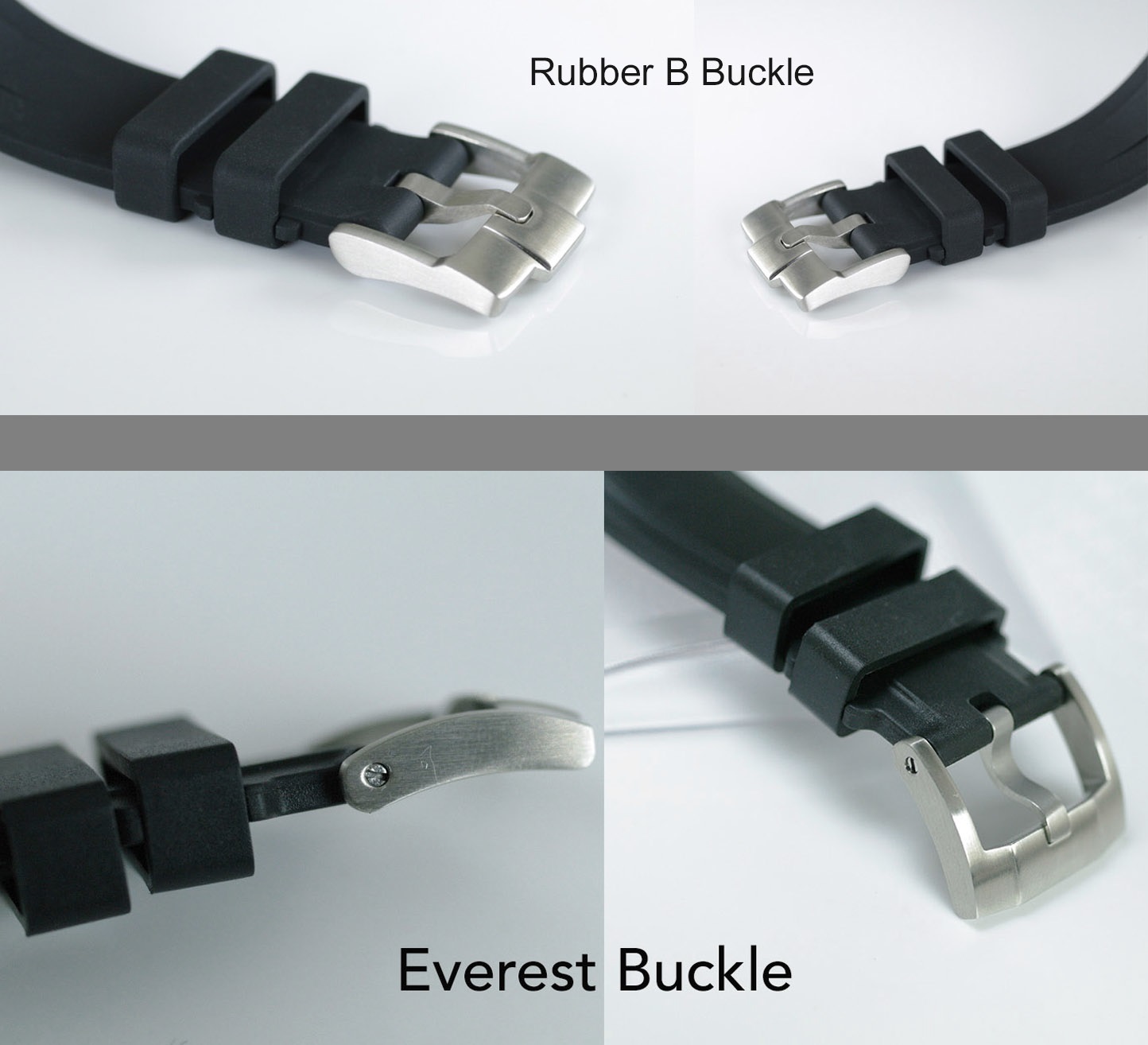 Rubber B versus Everest Comparison Review Two Rubber Straps for Rolex