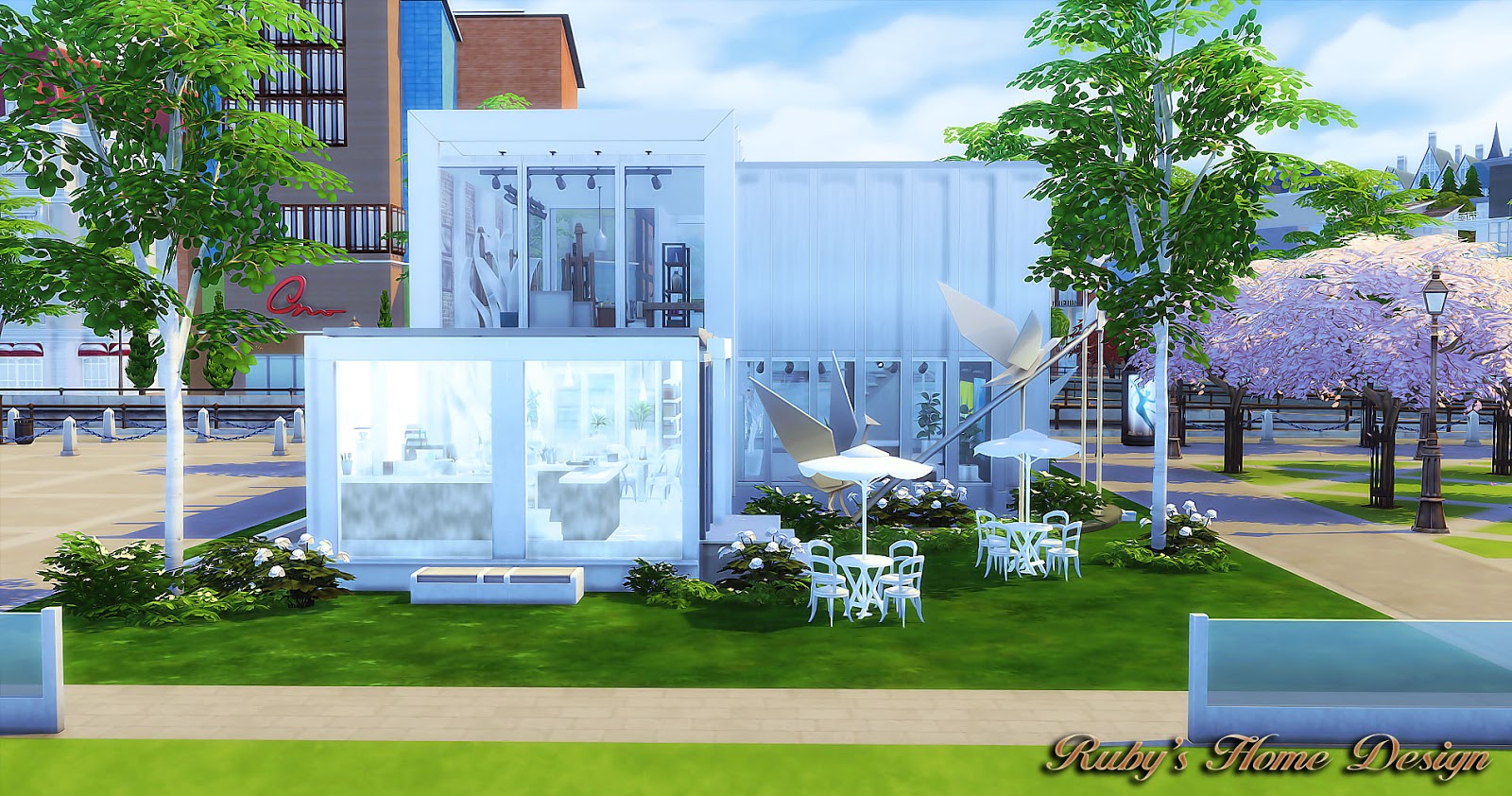 Sims 4 Modern Art Gallery 現代美術展示中心 (No CC) [ Ruby's Home Design ]