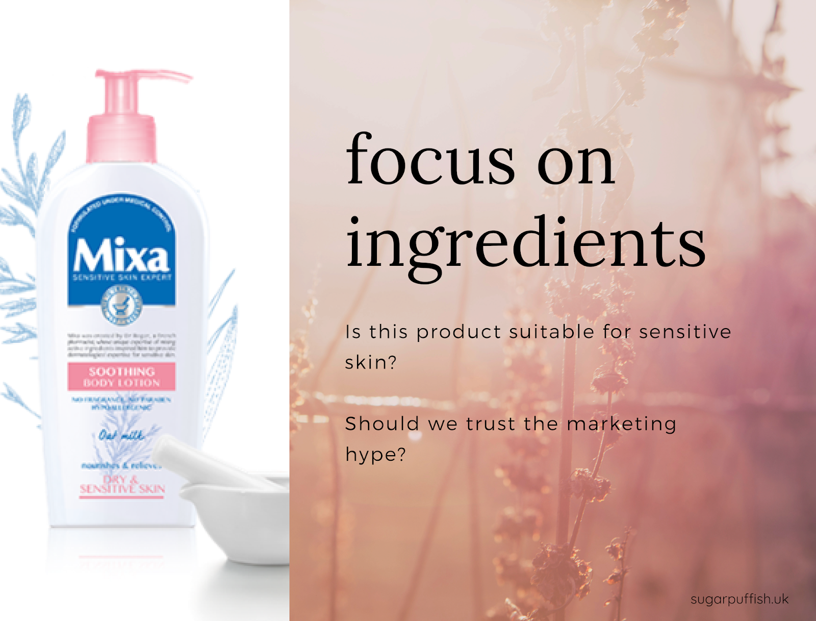 Ingredient Review Mixa body care for sensitive skin