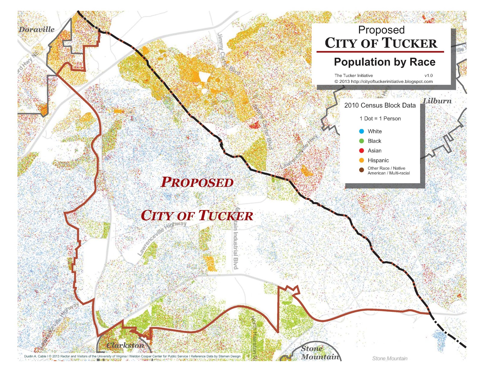 The City of Tucker Initiative: A Racial Dot Map of DeKalb County