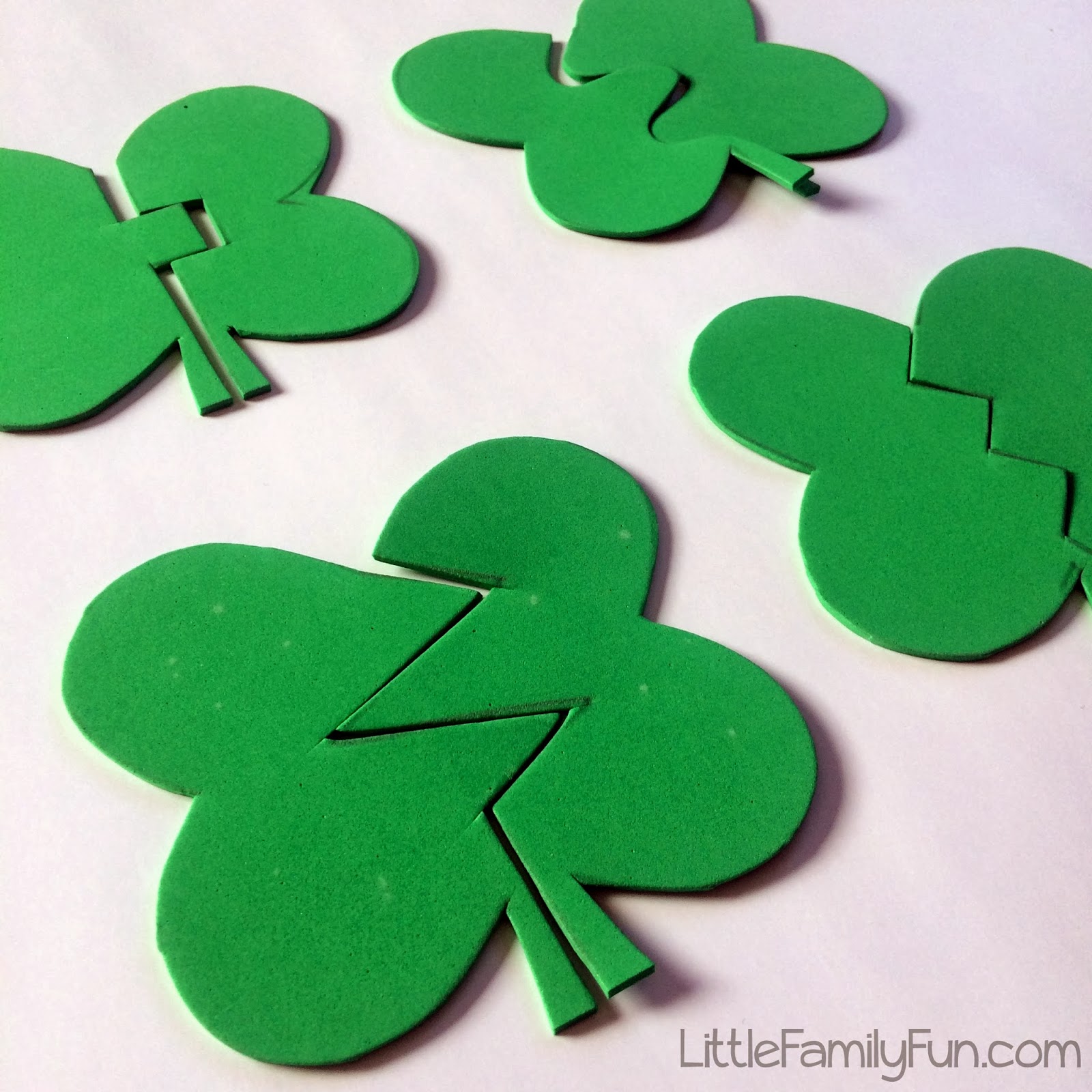 Little Family Fun Shamrock Puzzle Match St. Patrick's Day Activity