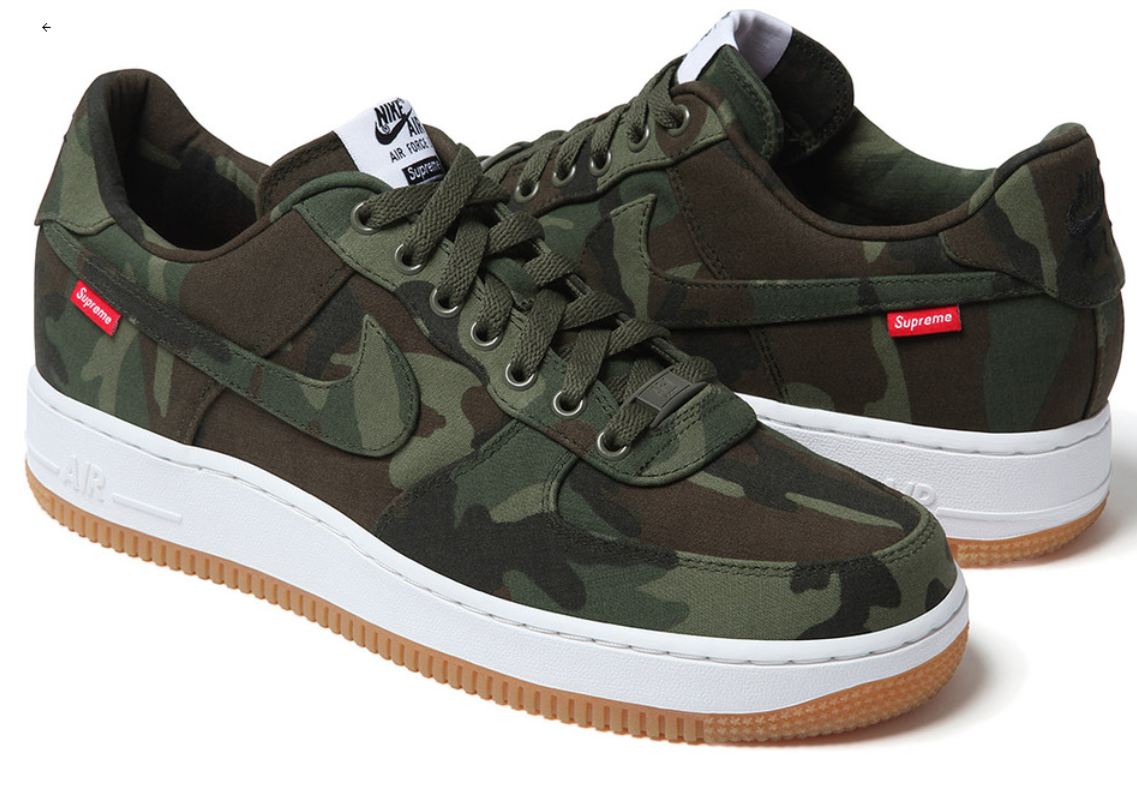 THE SNEAKER ADDICT: Supreme x Nike Air Force 1 Camo Sneaker (Release Date + Official Images)