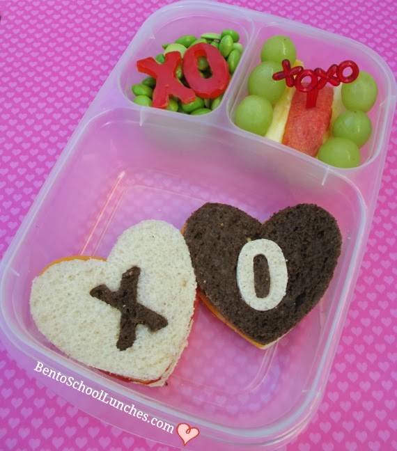 valentines lunch, hugs and kisses, bento school lunches