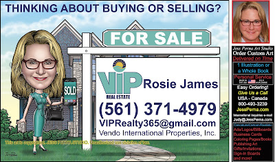 VIP For Sale Sold Sign Caricature Ad 