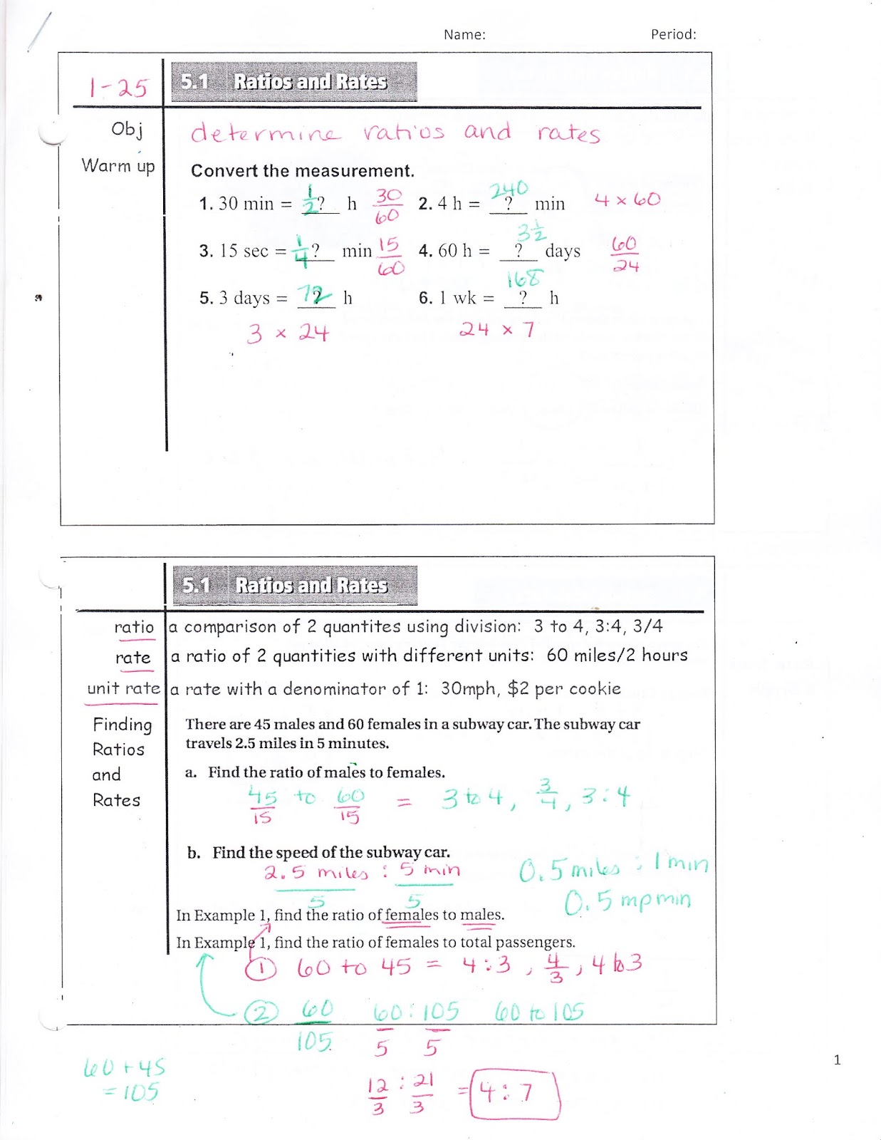 Ms. Jean's Classroom Blog: 5.1 Rates and Ratios