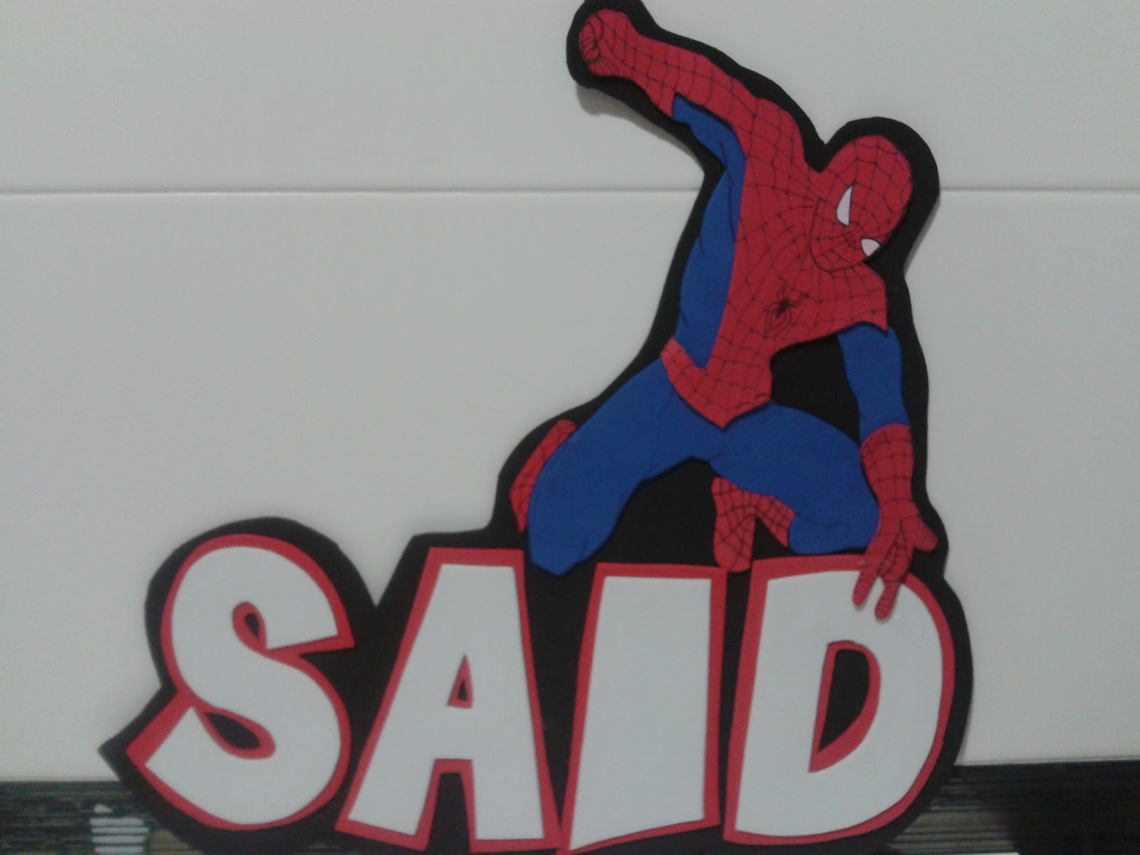 ALFILERES DE BODA MARTOS Spiderman en goma eva , con nombre