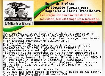 Visite a UNEafro - Seja professor/a solidário/a