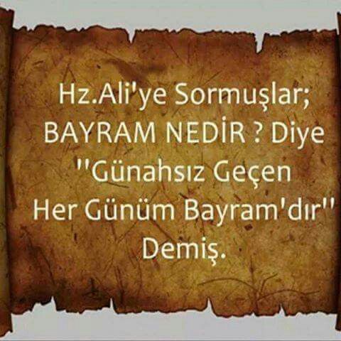 hz ali ye sormuslar bayram nedir diye