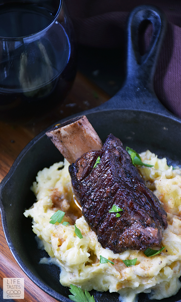 Slow Cooker Red Wine Short Ribs | by Life Tastes Good are fall off the bone tender and melt in your mouth with a rich, succulent flavor that can only be described as luxurious. #LTGrecipes